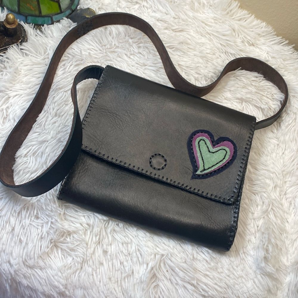 Handmade Black Purse With Heart